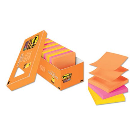 Post-it® Pop-up Notes Super Sticky Pop-up 3 x 3 Note Refill, Rio de Janeiro, 90 Notes/Pad, 18 Pads/Pack