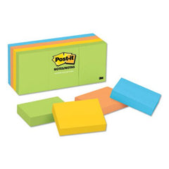 Post-it® Notes Original Pads in Jaipur Colors, 1 1/2 x 2, 100-Sheet, 12/Pack