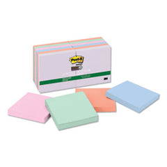 Post-it® Notes Super Sticky Recycled Notes in Bali Colors, 3 x 3, 90-Sheet, 12/Pack