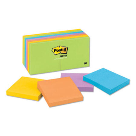 Post-it® Notes Original Pads in Jaipur Colors, 3 x 3, 100-Sheet, 14/Pack