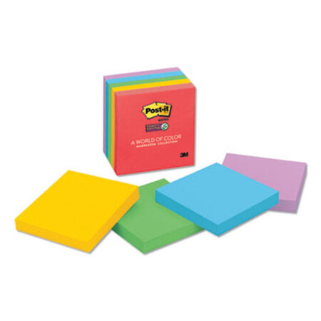 Post-it® Notes Super Sticky Pads in Marrakesh Colors, 3 x 3, 90-Sheet, 5/Pack