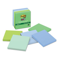 Post-it® Notes Super Sticky Recycled Notes in Bora Bora Colors, 3 x 3, 90-Sheet, 5/Pack