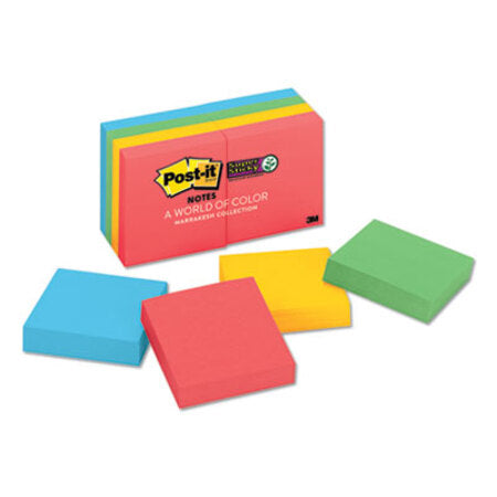Post-it® Notes Super Sticky Pads in Marrakesh Colors, 2 x 2, 90-Sheet, 8/Pack