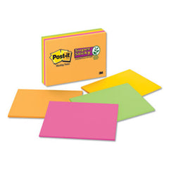 Post-it® Notes Super Sticky Super Sticky Meeting Notes in Rio de Janeiro Colors, 8 x 6, 45-Sheet, 4/Pack