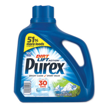 Purex® Liquid Laundry Detergent, Mountain Breeze, 150 oz Bottle, 4/Carton