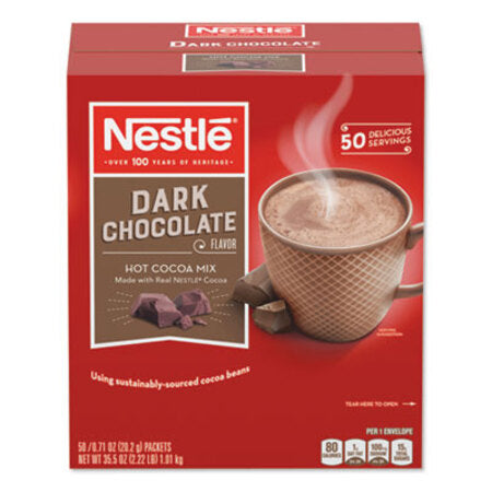 Nestle® Hot Cocoa Mix, Dark Chocolate, 0.71 oz, 50/Box