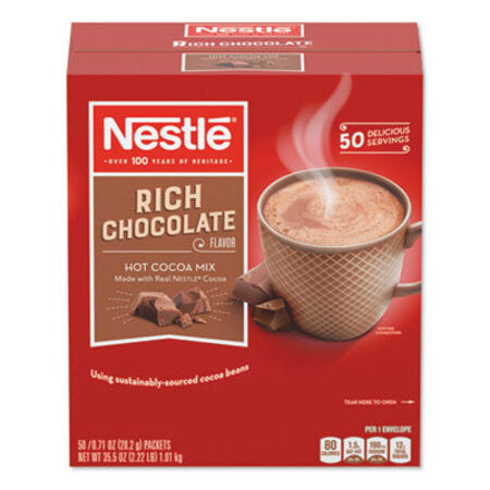 Nestle® Hot Cocoa Mix, Rich Chocolate, 0.71 oz Packets, 50/Box, 6 Box/Carton