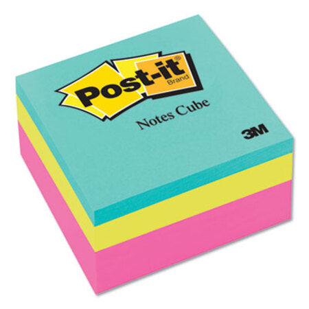 Post-it® Notes Original Cubes, 3 x 3, Aqua Wave, 400-Sheet