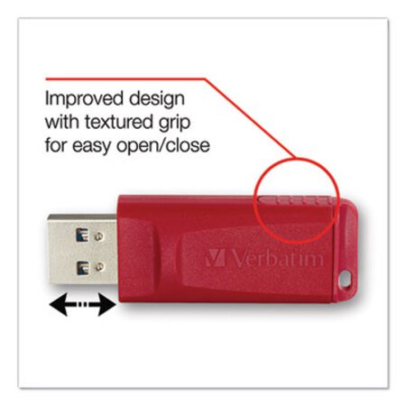 Verbatim® Store 'n' Go USB Flash Drive, 64 GB, Red