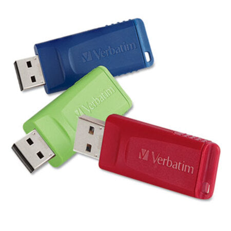 Verbatim® Store 'n' Go USB Flash Drive, 32 GB, Assorted Colors, 3/Pack