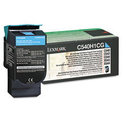 Lexmark™ C540H1CG Return Program High-Yield Toner, 2,000 Page-Yield, Cyan