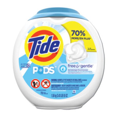Tide® Free and Gentle Laundry Detergent, Pods, 72/Pack