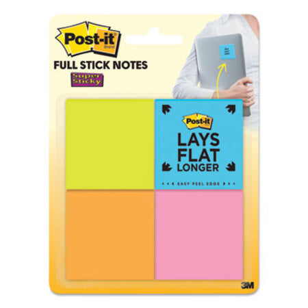 Post-it® Notes Super Sticky Full Adhesive Notes, 2 x 2, Assorted Rio de Janeiro Colors, 25-Sheet, 8/Pack