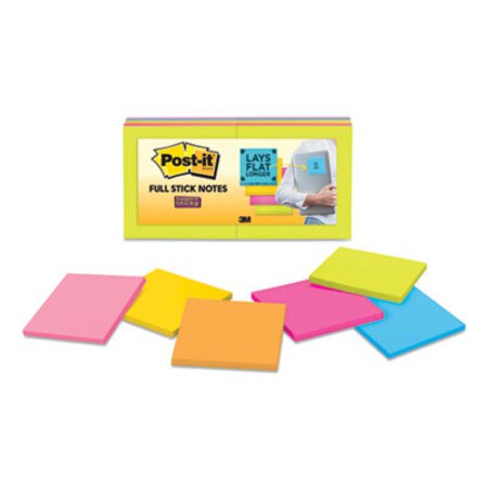 Post-it® Notes Super Sticky Full Stick Notes, 3 x 3, Assorted Rio de Janeiro Colors, 25 Sheets/Pad, 12/Pack