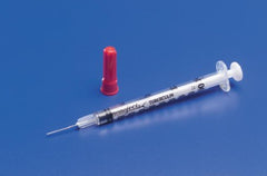 Cardinal Syringe with Hypodermic Needle Monoject™ 0.5 mL 28 Gauge 1/2 Inch Attached Needle Without Safety