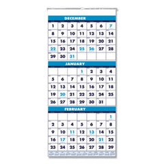 House of Doolittle™ Recycled Three-Month Format Wall Calendar, 12.25 x 26, 14-Month, 2020-2022