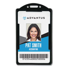 Vertical ID Card Holders, 2.38 x 3.68, Black, 25/Pack