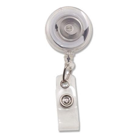 Advantus Translucent Retractable ID Card Reel, 34" Extension, Clear, 12/Pack