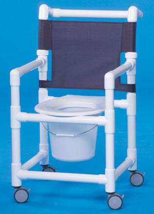 IPU Commode / Shower Chair Select Fixed Arm PVC Frame Mesh Back 18 Inch Seat Width