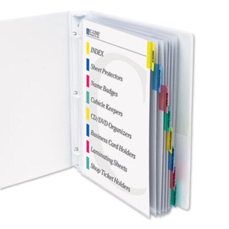 C-Line® Sheet Protectors with Index Tabs, Assorted Color Tabs, 2", 11 x 8 1/2, 8/ST