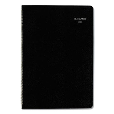 AT-A-GLANCE® Monthly Planner, 12 x 8, Black Cover, 2020-2021