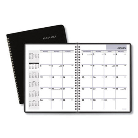 AT-A-GLANCE® Monthly Planner, 8.75 x 7, Black, 2021