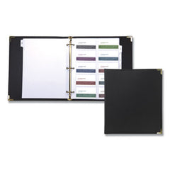 Samsill® Classic Vinyl Business Card Binder, 200 Card Cap, 2 x 3 1/2 Cards, Ebony