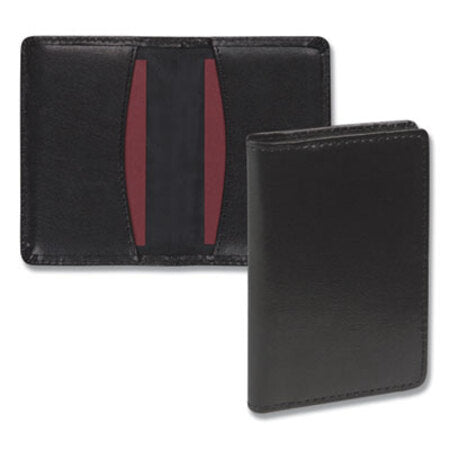 Samsill® Regal Leather Business Card Wallet, 25 Card Capacity, 2 x 3 1/2 Cards, Black