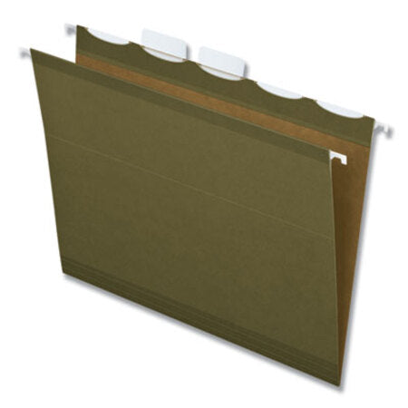 Pendaflex® Ready-Tab Reinforced Hanging File Folders, Letter Size, 1/5-Cut Tab, Standard Green, 25/Box