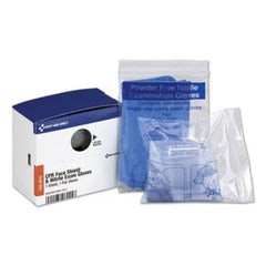 First Aid Only™ SmartCompliance Rescue Breather Face Shield with 2 Nitrile Exam Gloves
