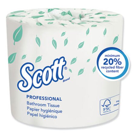 Scott® Essential Standard Roll Bathroom Tissue, Septic Safe, 2-Ply, White, 550 Sheets/Roll, 80/Carton
