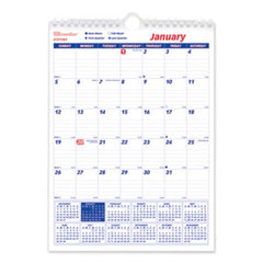 Brownline® One Month Per Page Twin Wirebound Wall Calendar, 8 x 11, 2021