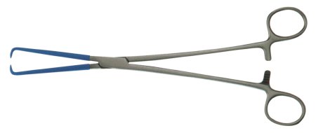 BR Surgical Tenaculum Forceps BR Surgical Schroeder-Braun 9-3/4 Inch Length Surgical Grade Coated Stainless Steel NonSterile Ratchet Lock Finger Ring Handle Curved 1 X 1 Coated Prongs - M-624667-3007 - Each