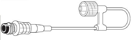 Baxter Extension Connector Loop Interlink® 6 Inch Tubing 1 Port 0.4 mL Priming Volume DEHP-Free - M-624680-2606 - Case of 200