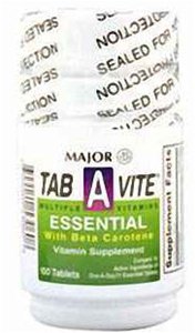 Major Pharmaceuticals Multivitamin Supplement Major® Tab-A-Vite™ Vitamin A / Cholcalciferol 3000 IU - 400 IU Strength Tablet 100 per Bottle