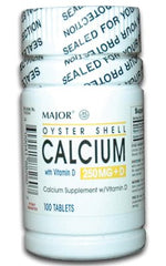 Major Pharmaceuticals Joint Health Supplement Major® Calcium Carbonate 250 mg Strength Tablet 100 per Bottle