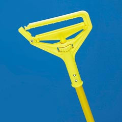 Lagasse Mop Handle Quick Change 60 Inch Length Vinyl Coated Aluminum / Plastic Yellow Thumbwheel / Side Gate Connection - M-625263-3620 - Each