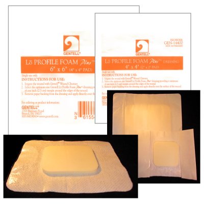 Gentell Foam Dressing LoProfile® Bordered 4 X 4 Inch Square Adhesive with Border Sterile