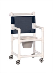 IPU Commode / Shower Chair ipu® Original Fixed Arm PVC Frame Mesh Back 17-1/4 Inch Seat Width