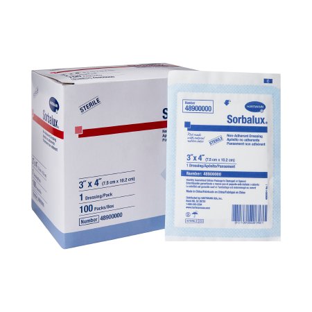 Hartmann Non-Adherent Dressing Sorbalux® Rayon / Polyester 3 X 4 Inch Sterile