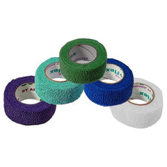 Andover Coated Products Cohesive Bandage CoFlex® NL 1 Inch X 5 Yard 12 lbs. Tensile Strength Self-adherent Closure Teal / Blue / White / Purple / Green NonSterile