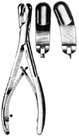 Rongeur Leur Straight Double Spring Plier Type Handle 8 mm Bite, 7 Inch L