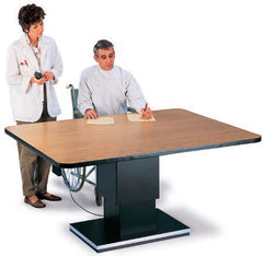 Hausmann Industries Work Table Powermatic® 66 L X 48 W X 27 to 39 H Inch Natural Oak High Pressure Laminate Top / Steel Frame