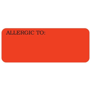 Tabbies Pre-Printed Label Allergy Alert Red Allergic To: Black Alert Label 7/8 X 2-1/4 Inch - M-629893-2221 - Roll of 1