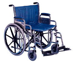 Invacare Bariatric Wheelchair Tracer® IV Heavy Duty Dual Axle Desk Length Arm Removable Padded Arm Style Midnight Blue Upholstery 22 Inch Seat Width 350 lbs. Weight Capacity