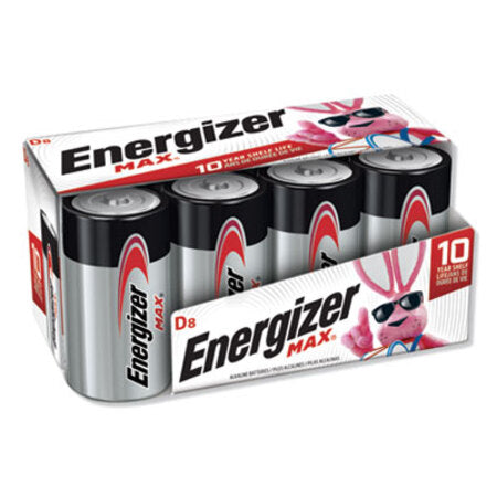 Energizer® MAX Alkaline D Batteries, 1.5V, 8/Pack