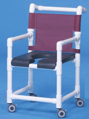 IPU Shower Chair ipu® Fixed Arm PVC Frame Mesh Back 17-1/4 Inch Seat Width