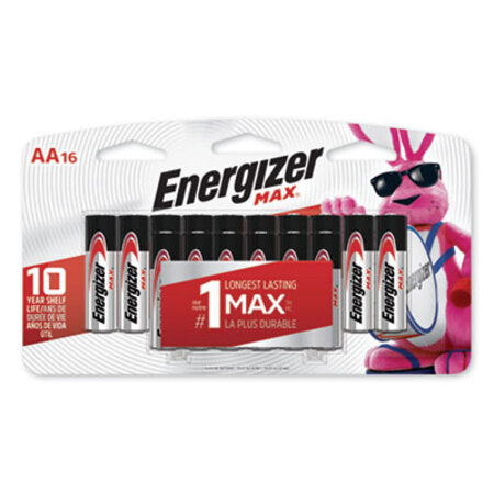 Energizer® MAX Alkaline AA Batteries, 1.5V, 16/Pack