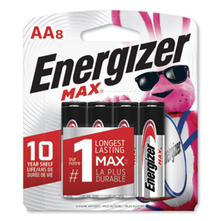 Energizer® MAX Alkaline AA Batteries, 1.5V, 8/Pack
