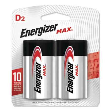 Energizer® MAX Alkaline D Batteries, 1.5V, 2/Pack